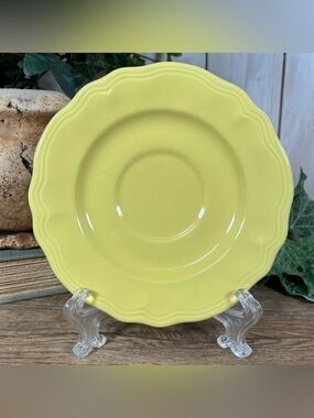 Vintage Sears Federalist Ironstone #4239 Buttercup Yellow Saucer 6”